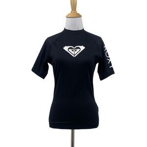 Roxy Rashguard Womens M Stretch Whole Hearted Short Sleeve Fitted Beach Shirt